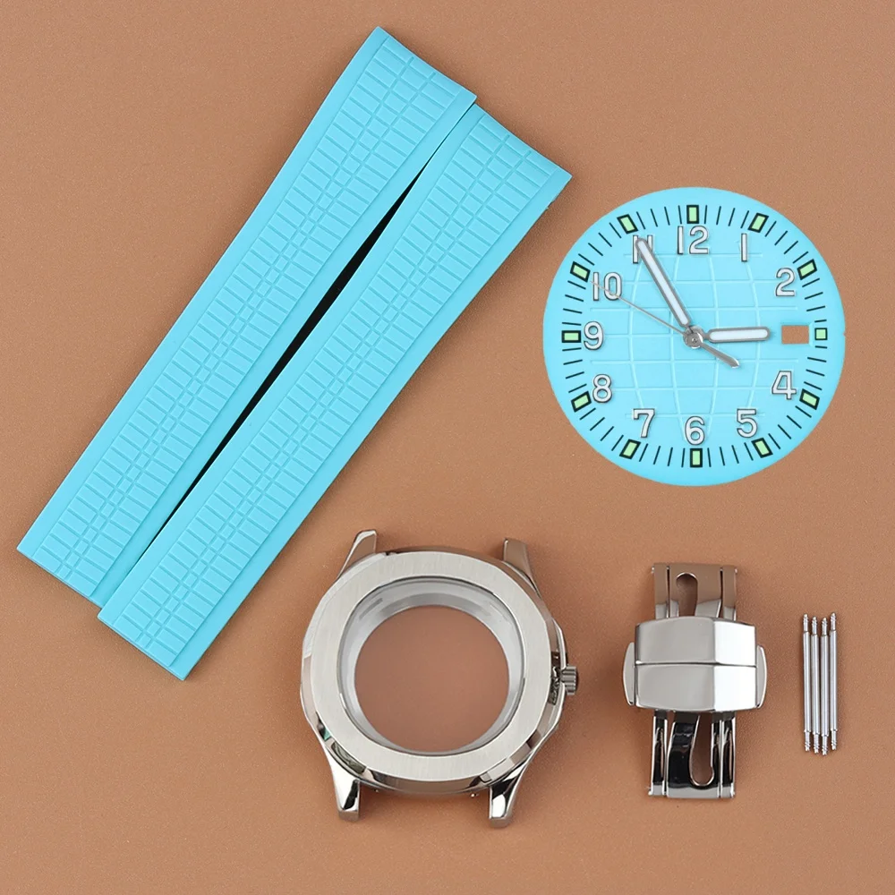 

NH35 Dial Silver 42mm For Aquanaut Watch Case 31.5mm Dial Hand Green Luminous For Nautilus NH35 NH36 NH38 Movement Sapphire Case