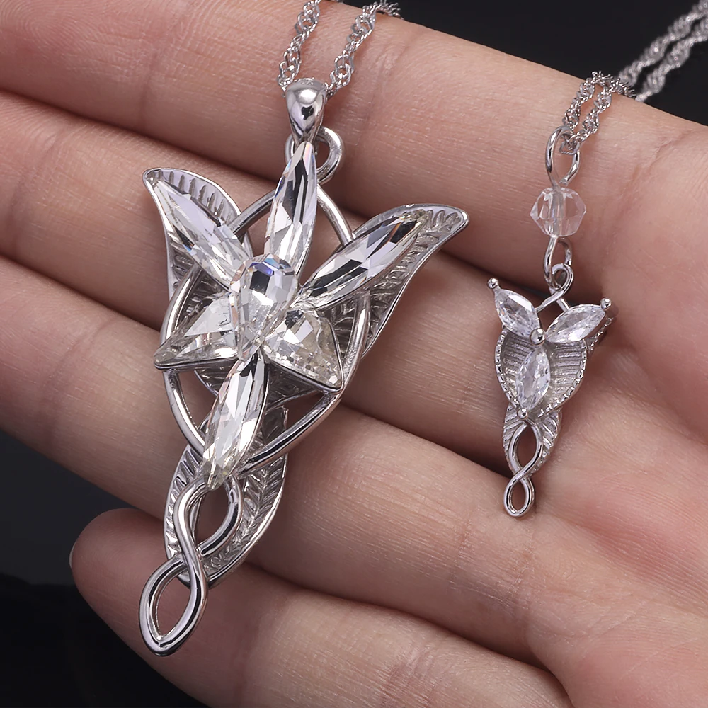 925 Sterling Silber Twilight Star Arwen Halskette Elfen-Anhänger Damen Vintage Film Party Schmuck – Detail 8