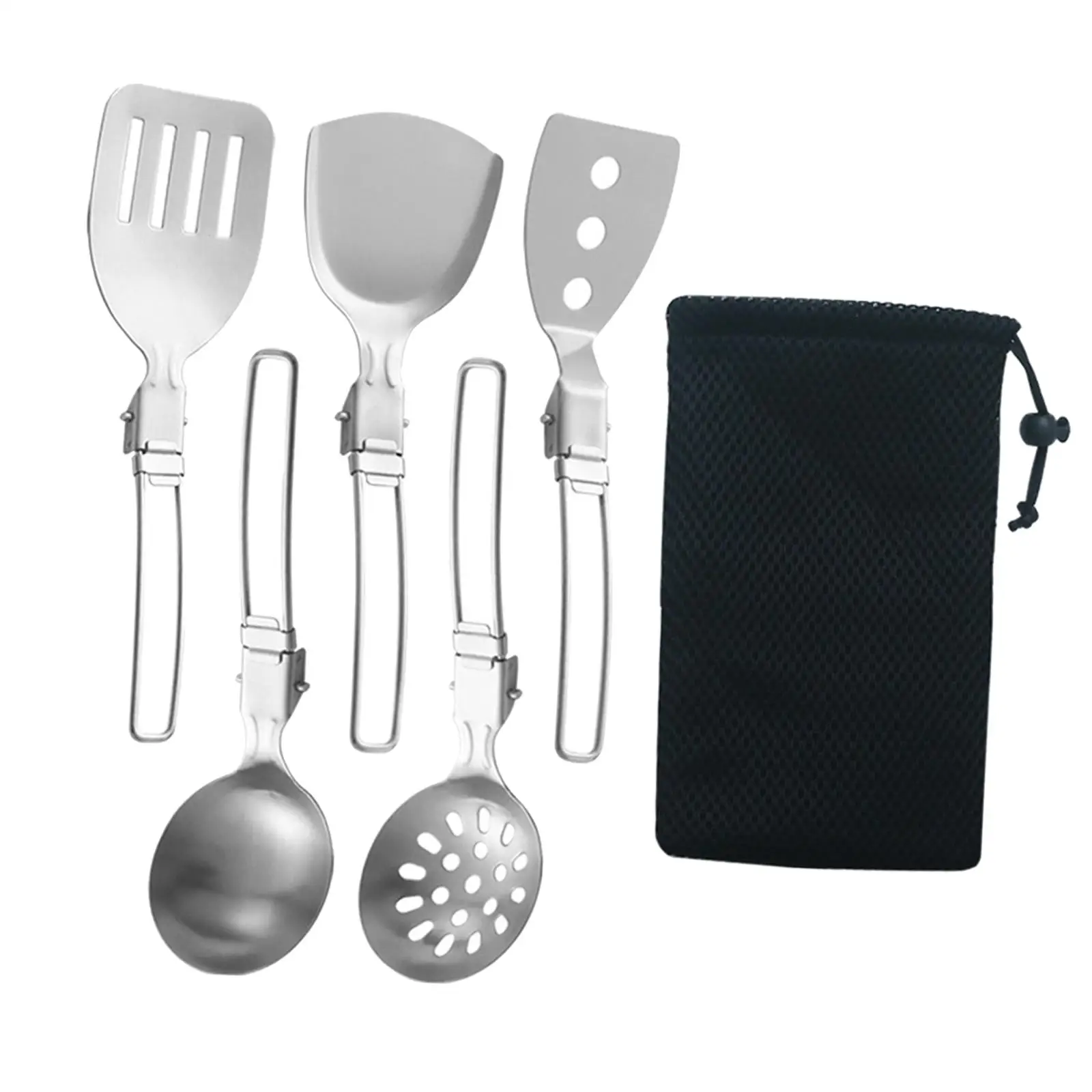 6 Pieces Camp Cooking Utensil Set Camping Kitchen Utensil Set for Travel RV