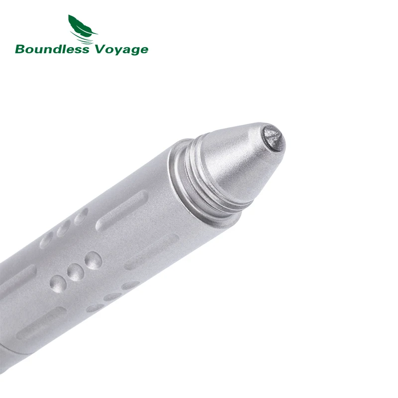 Boundless Voyage 3-in-1 Titanium Multifunctional Whistle Pen 120dB Outdoor Car Window Breaker Survival Tool
