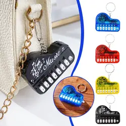 Mini Electronic Piano Keychain Alloy Musical Keyboards Luminous Music Key Metal Holder Pendant Jewelry Toys Chain Keyring G G0P1