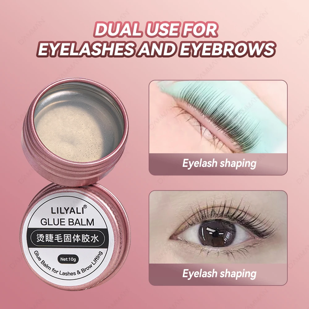 

LILIYALI 10g Lash Lifting Glue Balm 2 in 1 Eyelash & Brow Lift Perm Adhesive Eyelash Lifting Glue with Y Shape Comb Makeup Tools