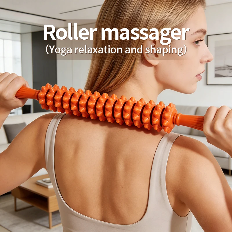 Rollmassagegerät, tragbarer Massagestab, geeignet für den Rücken, den Bauch und die allgemeine Muskelentspannung.