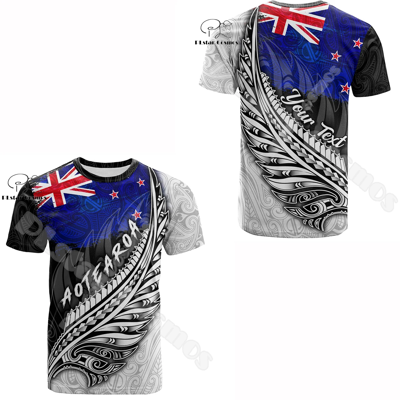 

Custom Name New Zealand Aotearoa Maori Rugby Vintage Tattoo Retro 3DPrint Streetwear Summer Casual Funny Short Sleeve T-Shirts Q