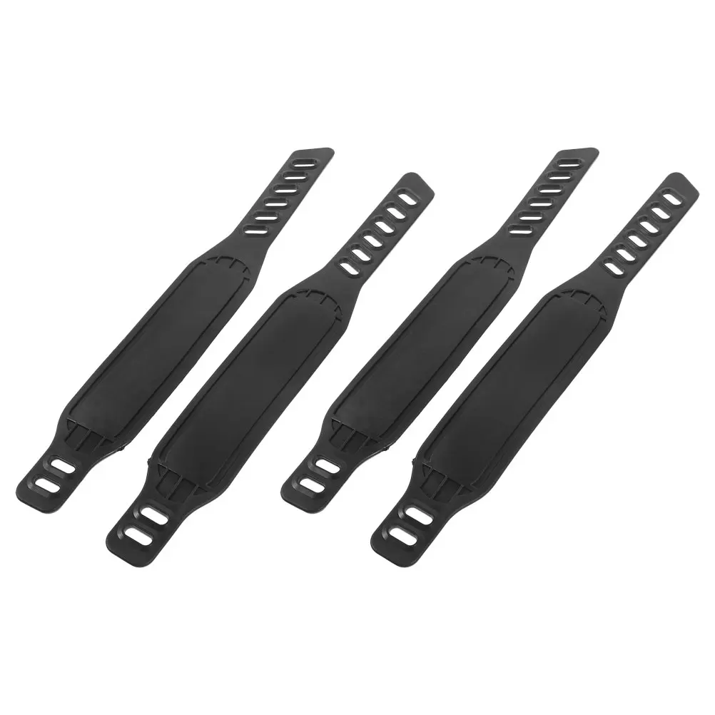 

2 Pairs Bike Pedal Straps Fitness Exercise Bicycles Replacement Parts Black Adjustable Long Straps Anti Slipping Suitable Fixed