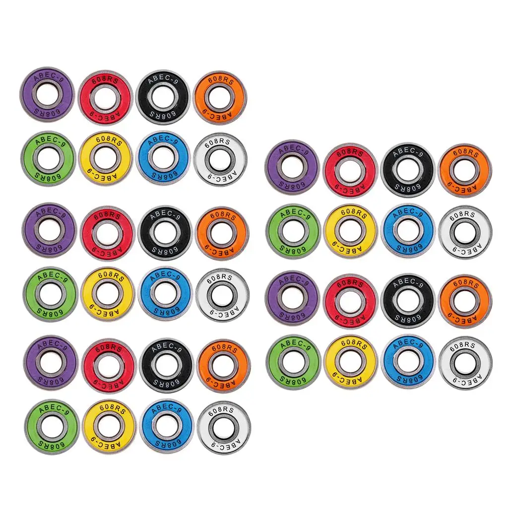 40Pcs Frictionless Skateboard Bearing 8x22x7mm for Longboard Inline Roller