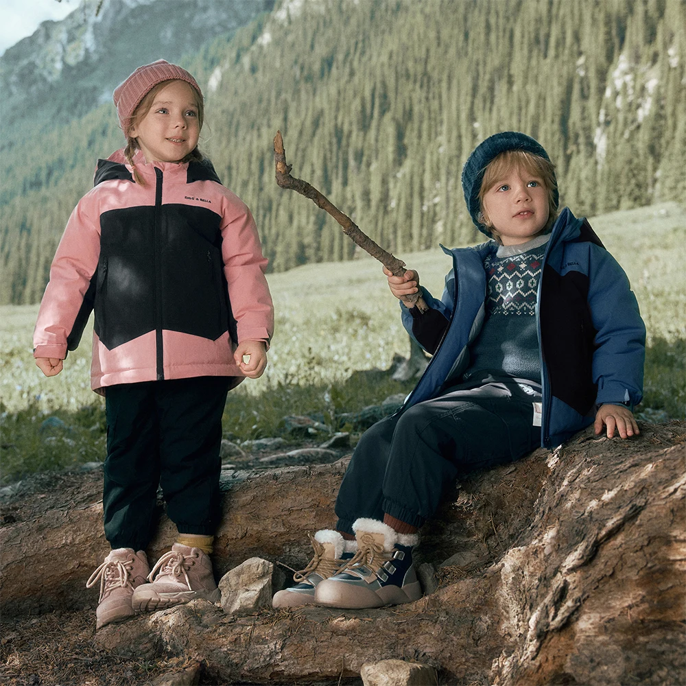 ديف بيلا الأطفال أسفل سترة الشتاء الفتيان الفتيات سميكة الدافئة الأبيض بطة أسفل معطف الاطفال العصرية نزهة مقنعين أعلى DB4253221 #2