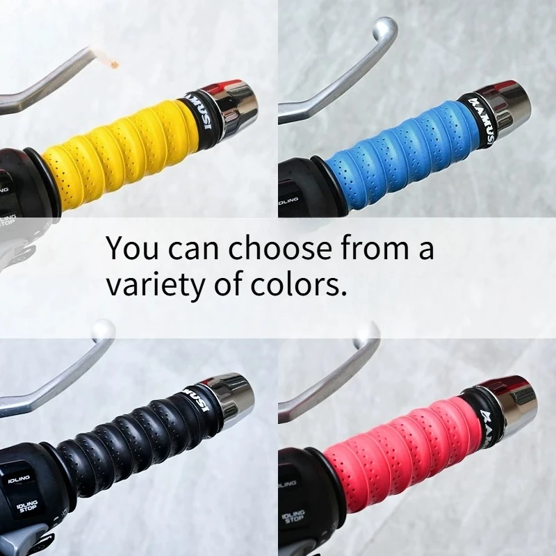 Motorcycle Handlebar Wrap Tape Sweat Absorbing Wear Resistant Soft Grip Tape For Scooter E‑Bike Moto Handle Modify Parts