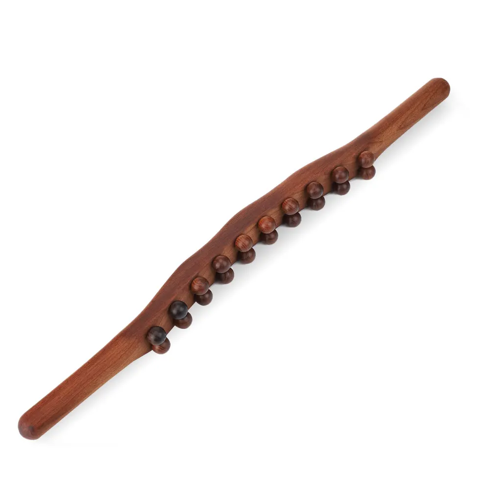 Gua Sha Massage Stick Back Dredging Meridians Scraping Acupressure 8/20 Beads Carbonized Muscle Relaxing Body Massage Roller