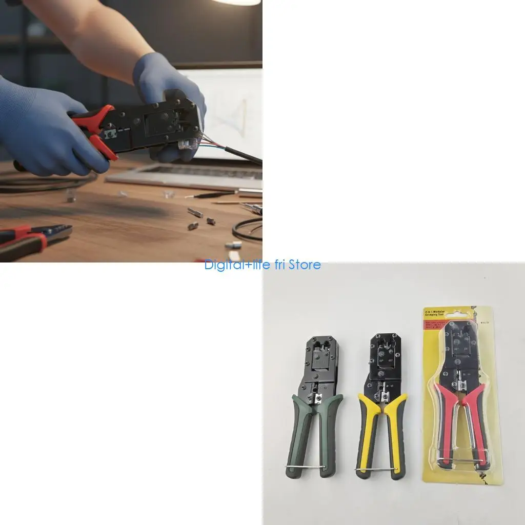 E06D MultiPurpose RJ45 Crimping Pliers Wire Stripper For Ethernet Installation