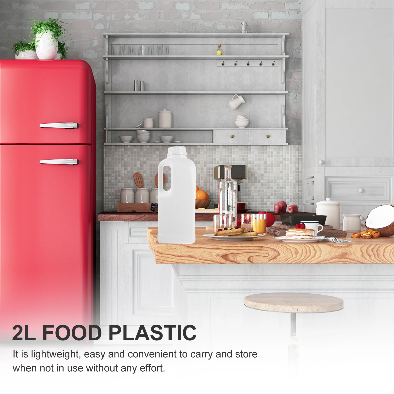 

3Pcs Food Grade Plastic Water Jugs Leak Proof Storage Containers Large Capacity Ergonomic Handle Multipurpose Water