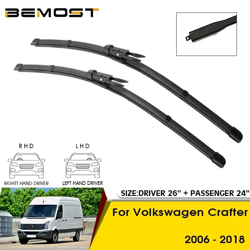 

Car Wiper Blades For Volkswagen Crafter 2006-2018 Windshield Windscreen Front Window Blades 26"+24" Car Accessories