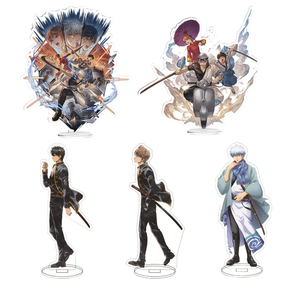 Hot Japan Anime Gintama Acrylic Stand Model Figure Cosplay Plate Holder Topper Birthday Fans Christmas Desk Decor Plate Gift