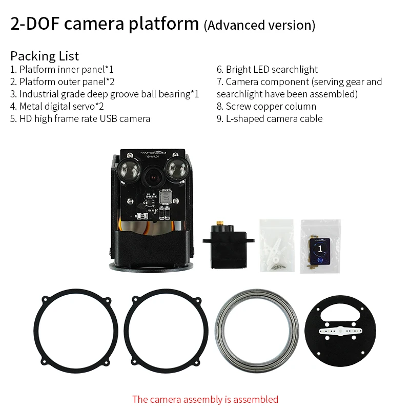 Jetson Nano Electric Camera Platform Aluminum Alloy Metal Bracket with 2DOF PTZ Tilt 9G SG90 Servo for DIY Smart Robot Car Kit