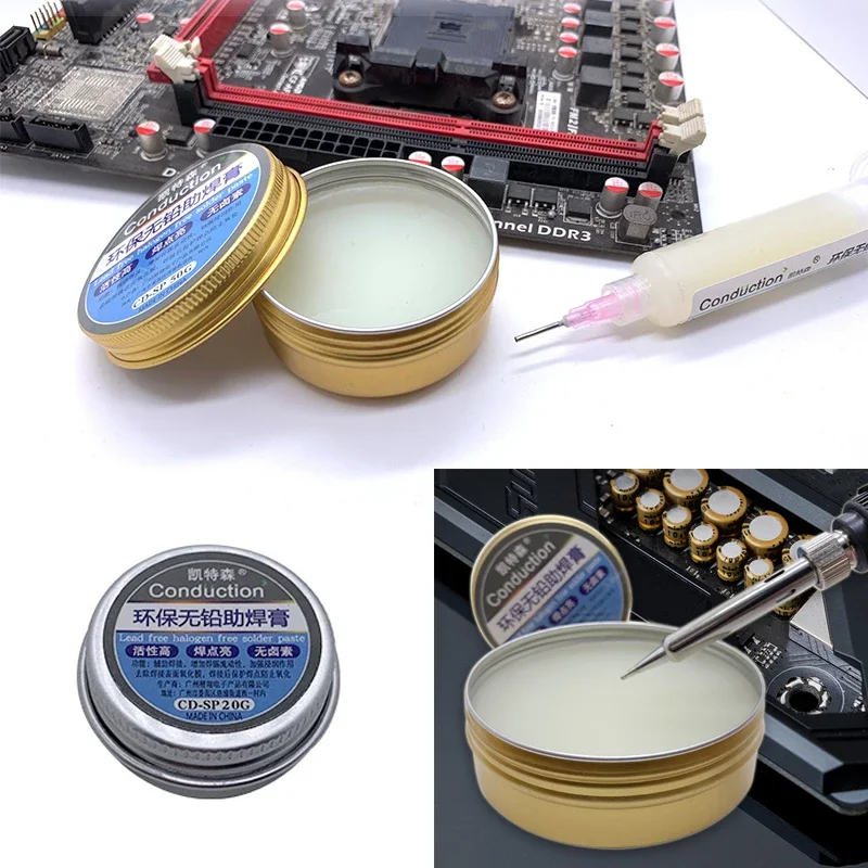 Halogen-free Flux Solder Flux Paste Lead-free For Cell Phone BGA PCB Soldering Repair Stencil Welding Soldering Tool 20/50/100g