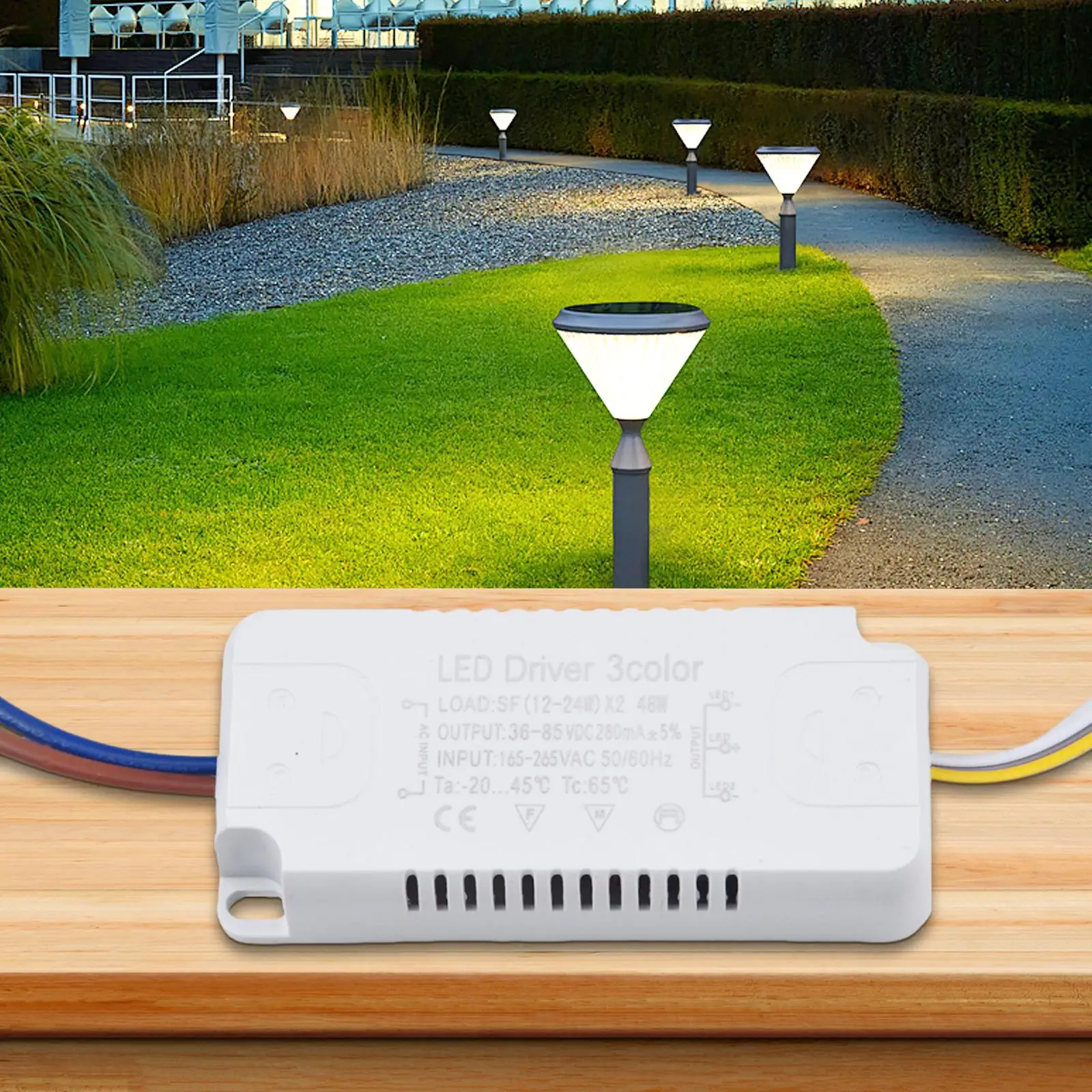 LED Driver 3color Adapter For LED Lighting Non-Isolating Transformer AC165-265V 8-24W 20-40W 30-50W 40-60W 50-70W LED Driver