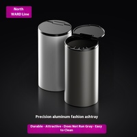 Car ashtray creative multi-functional aluminum alloy with lid Automotive ash cartridge Trash can automatically extinguish smoke