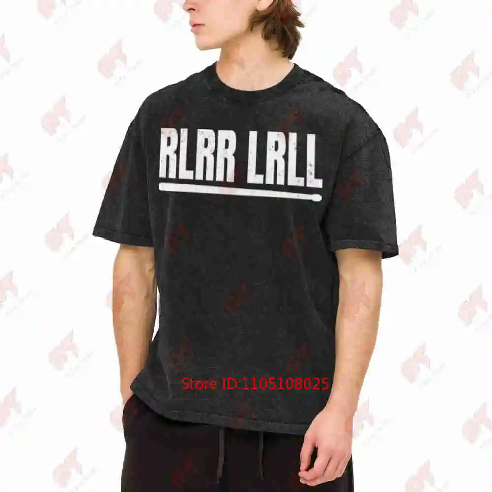 Paradiddle Drummer Percussionist Rlrr Lrll Vintage Washed Tee Pure Cotton T-Shirt