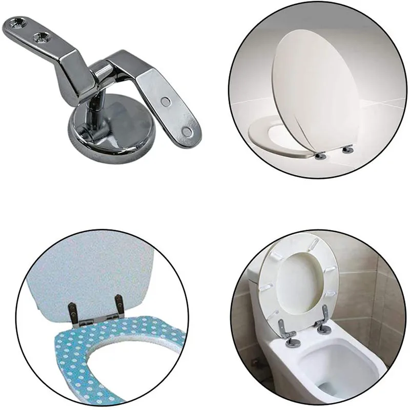 1Set Zine-alloy Toilet Seats Hinges Toilet Cover Mounting Fixing Connector with Screw Fitting Closestool Replacement Accessories