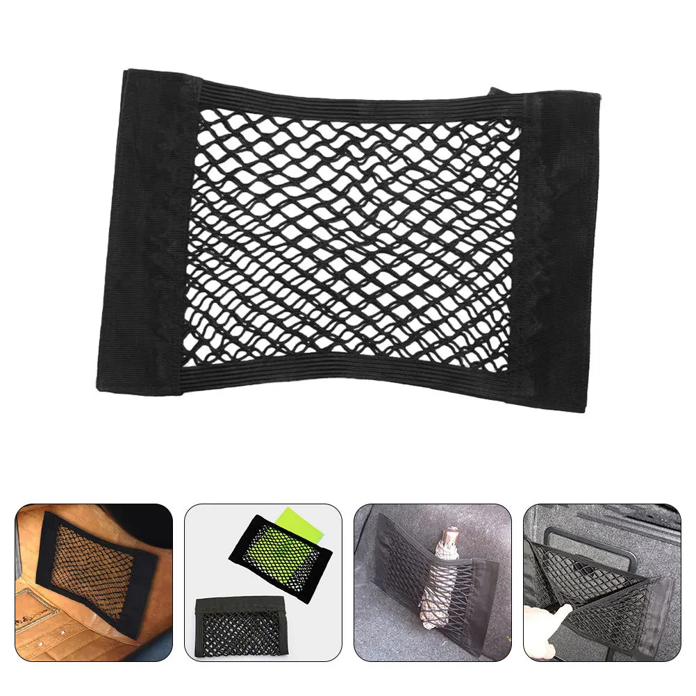 

2Pcs Elastic Double Layer Car Trunk Cargo Net Universal Organizer Small Storage for Road Trip Camping Essentials