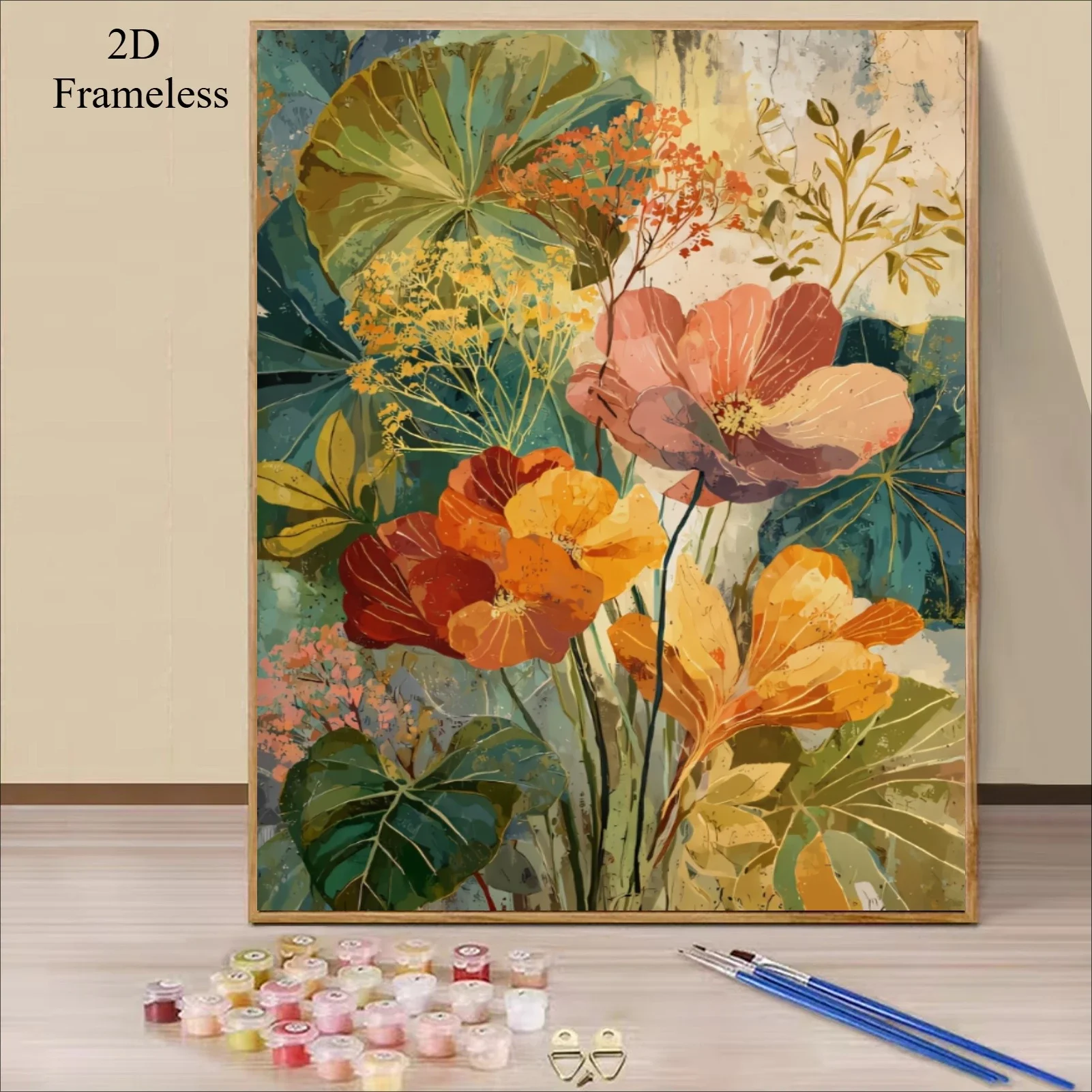 Paint By Number Vintage Botanical Paint By Numbers Acrylic Paint on Frameless Canvas Home Decors Artcraft Diy Kits