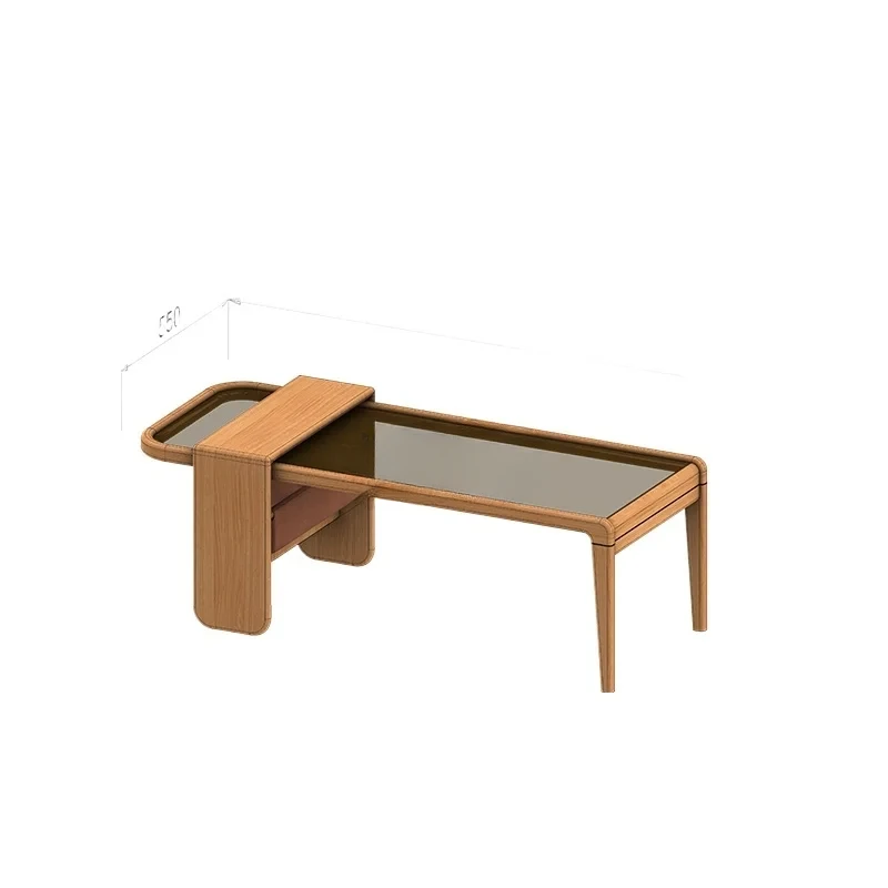 

Wooden glass countertop circular Nordic small apartment very narrow LMM solid wood cherry