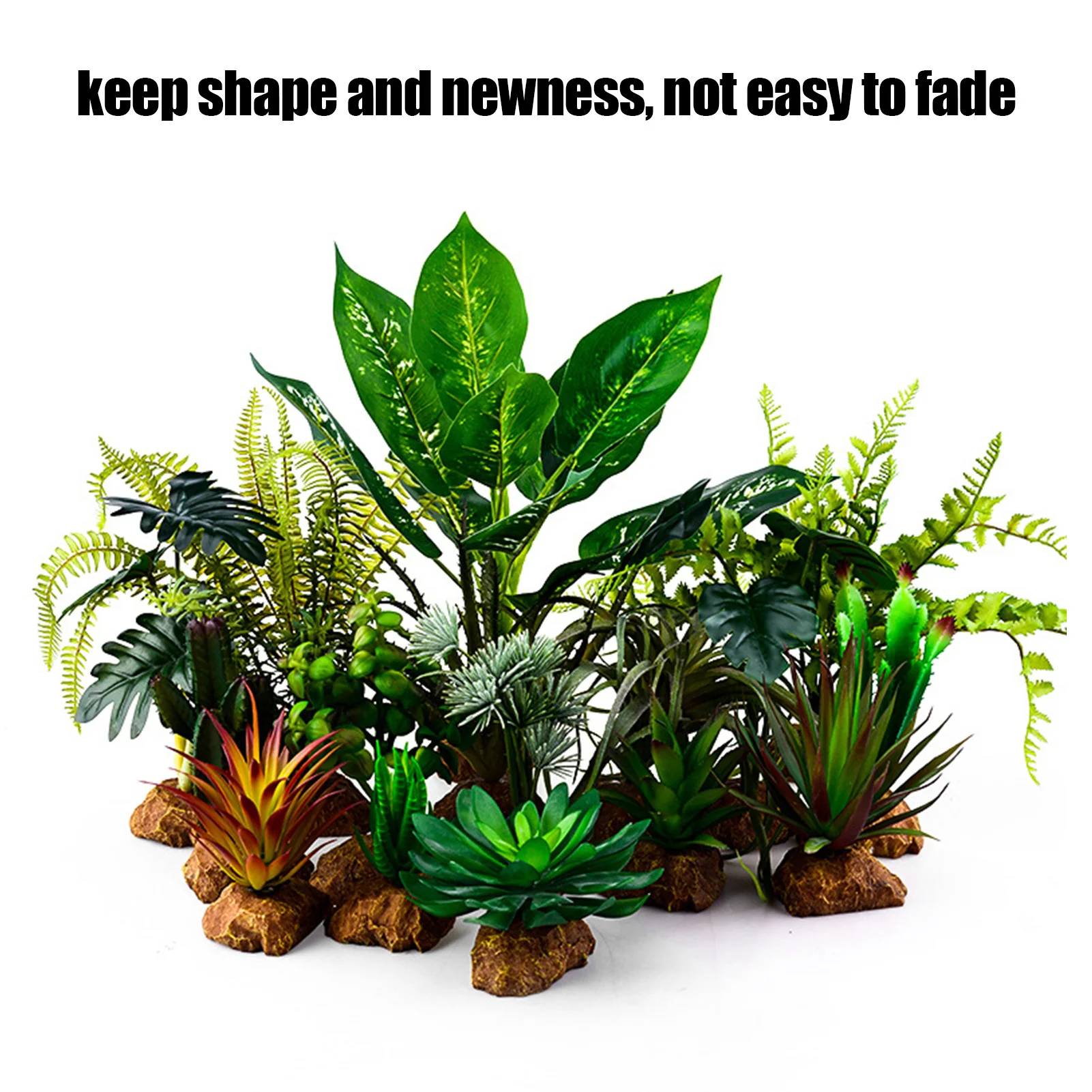 Artificial Fake Boston Fern Simulation Landscaping Plants For Aquarium Reptile Box Decoration