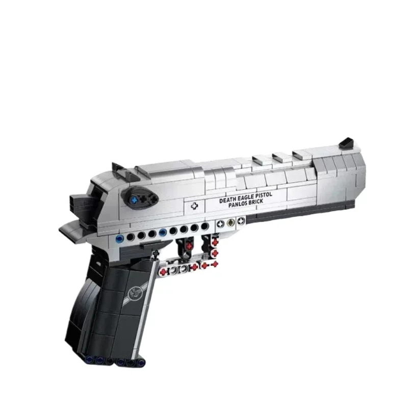 Militär Serie Baustein Desert Eagle M1911 AK47 Pistole Kann Schießen Modell DIY Montieren Ziegel Spielzeug Für Kinder Geburtstag Geschenk