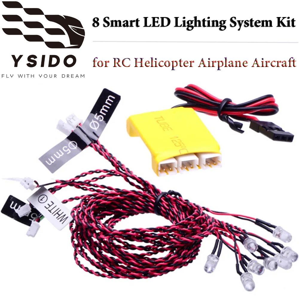 YSIDO 8 ウルトラ LED フラッシュ RC モデル LED ライトキット RC ヘリコプター飛行機航空機飛行機用リアルなシミュレーション照明システム