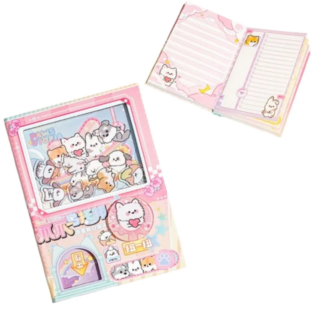 

Interesting Color Inner Page Cartoon Notebook Shaking Cute Small Notepad Kawaii Gashapon Mahines Square Writing Pad Kids Gift