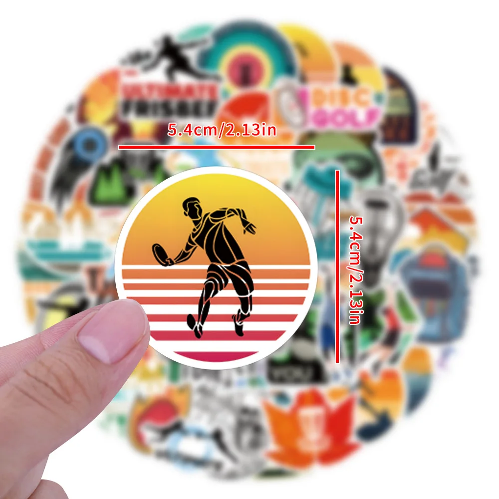 60PCS Disc Golf Funny Sports Waterproof Creative Cartoon Stickers DIY Notebook Guitar Suitcase Mobile Water Cup Toys Graffiti