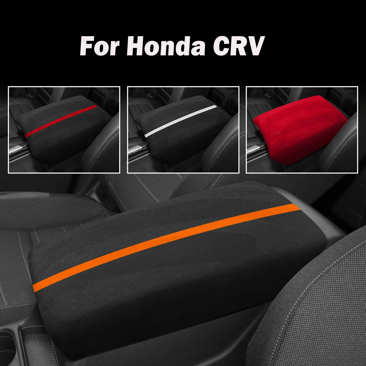 Suitable for 17-22 Honda CRV Haoying central control interior modification armrest box suede protective cover