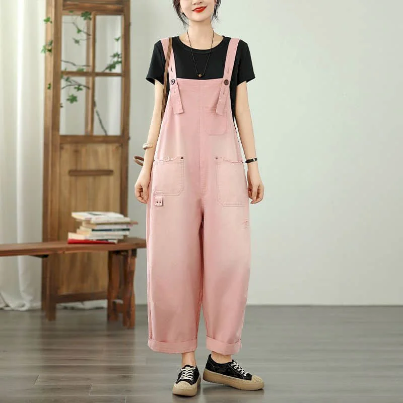 

Denim Jumpsuits Workwear Loose Casual Age Reducing Retro Jeans American Style Overalls for Women One Piece Outfit Women Clothes