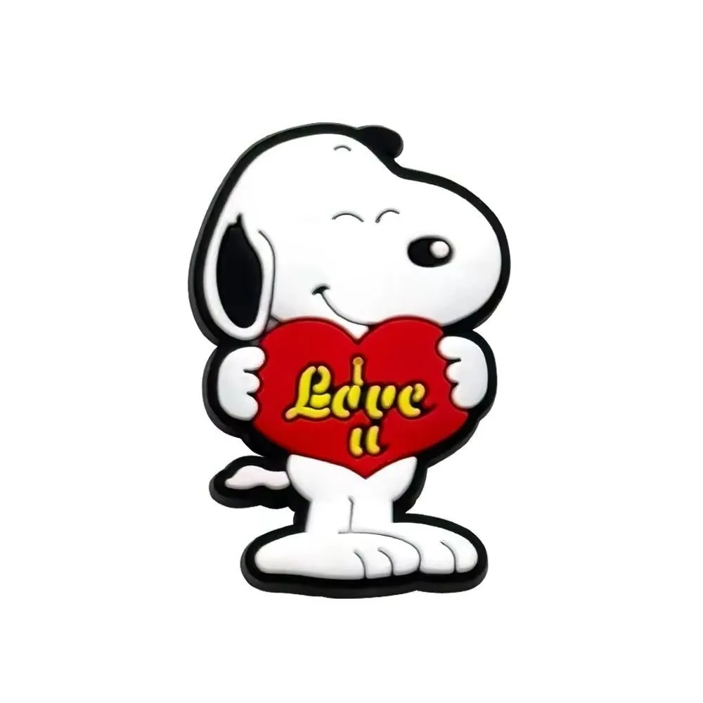 MINISO Cartoon Cute Snoopy Clogs DIY With Flower Decorative Buckles Detachable Soft Rubber Shoe Clips Children's Gifts