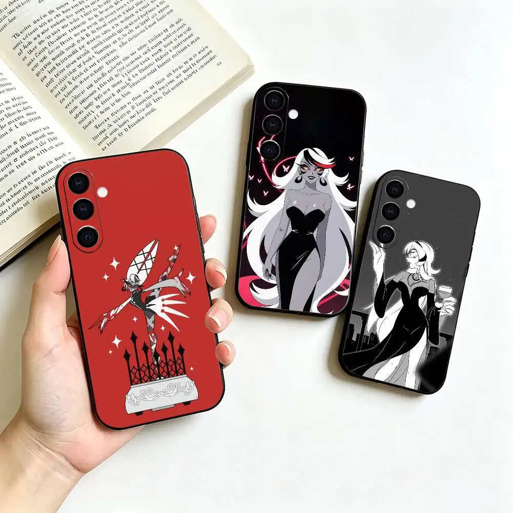 H-Hazbin Hotel C-Carmilla-C- Carmine  Soft Silicone phone Case for Samsung Galaxy A73//A72/A70/A53/A52/A51 - Black