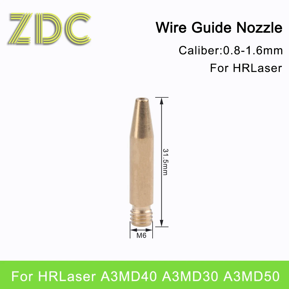 10Pcs HRLaser Laser Welding Wire Guide Nozzle WSX Weld Wire Feeder Nozzle H31.5 M6 0.8-1.6mm For HuanRi K1M A2M A1MD50 A1SE40 X1