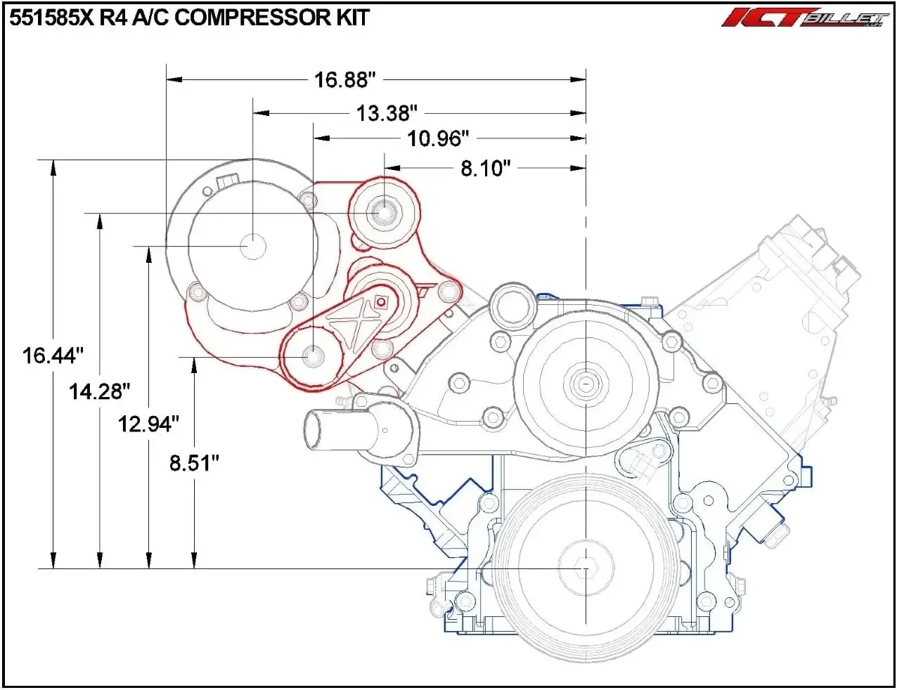 Billet LS Truck R4 A/C Air Conditioner Compressor Bracket Kit SUV LSX AC (LS3 Camaro) LS1 LS3 LS2 LQ4 LQ9 LS6 L92 L99 L33 LR