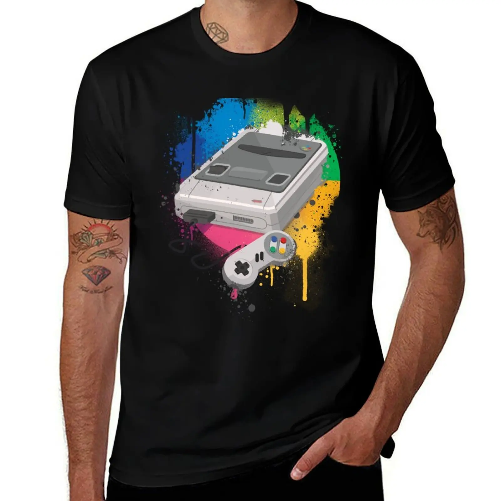 

Gaming console splatter T-Shirt t shirts for man graphic tees t shirts for man cotton soft T-Shirt