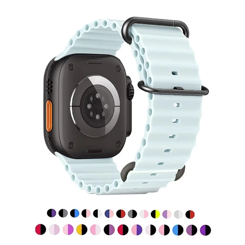 

Ocean Band for Apple watch Ultra Series 10 9 7 8 5 6 SE 49mm 45mm 46mm 42mm 44mm 40mm 41mm Silicone bracelet correa iWatch Strap