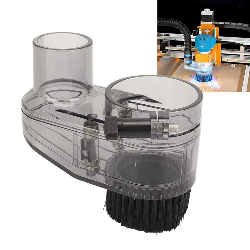 M11K-CNC Router Dust Shoe 52Mm Diameter Clear CNC Dust Boot With 38Mm Hose Diameter For Spindle Motors And Router