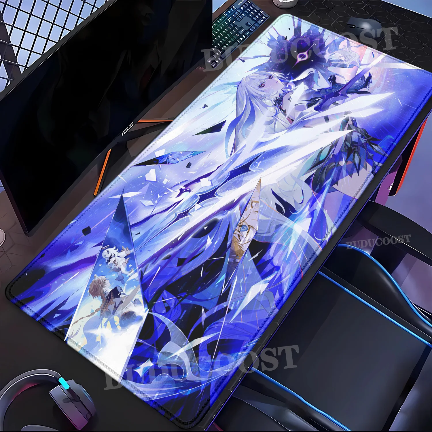 

Game Genshin Impact Skirk Anime Sexy girl Mouse Pad Gaming overlock Rubber Mousepad E-Sport offices accessories teclado Desk Mat