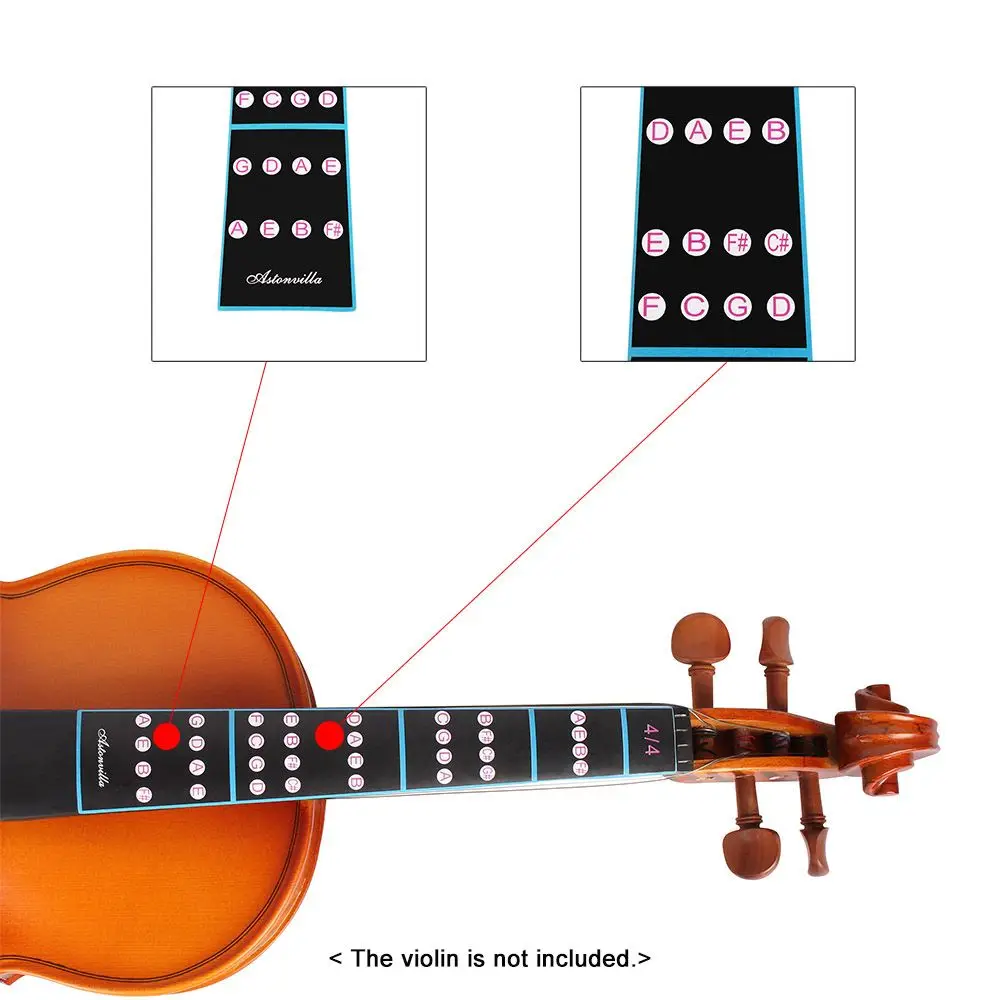 1/8-4/4Violin Fingerboard Stiker Fretboard Catatan Label Finge Grafik Praktek Jari Panduan Pemula Biola Bagian Aksesoris