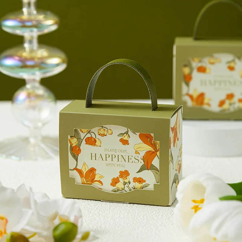 

50 Pcs/Lot Hand-Painted Lily Of The Valley Wedding Candy Box High-Grade Portable Exquisite Small Gift Box