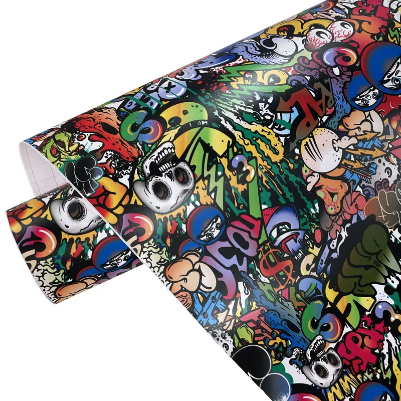 Premium Wasserdichter Aufkleber Cartoon Graffiti Vinyl-Folienaufkleber Selbstklebende Dekorfolie für Auto Motorrad Fahrrad