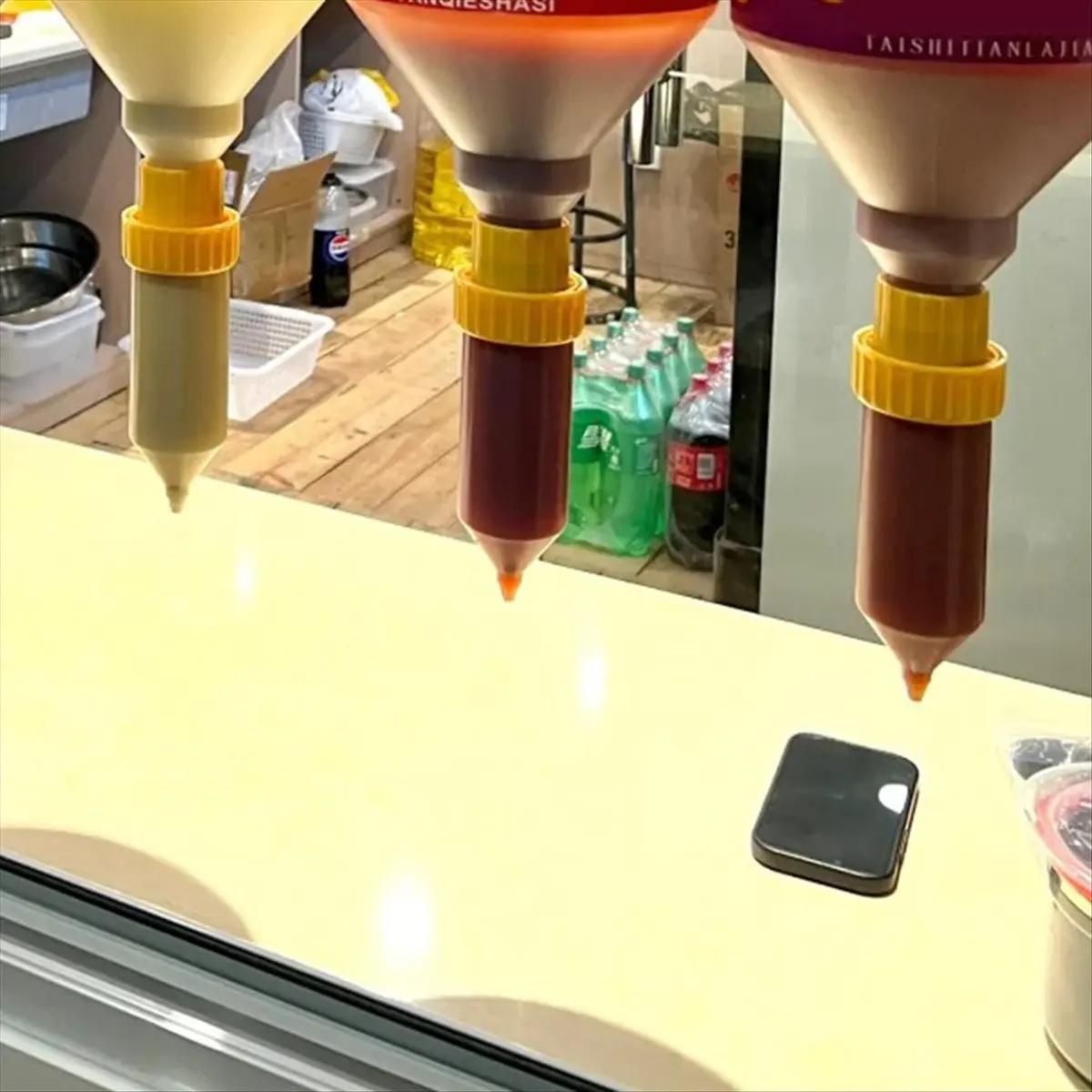 Idéal # Bouteille de Sauce de 3,5 l, bouteille à presser, distributeur de Sauce suspendu, bouteille à presser, distributeur de Sauce suspendu de grand diamètre