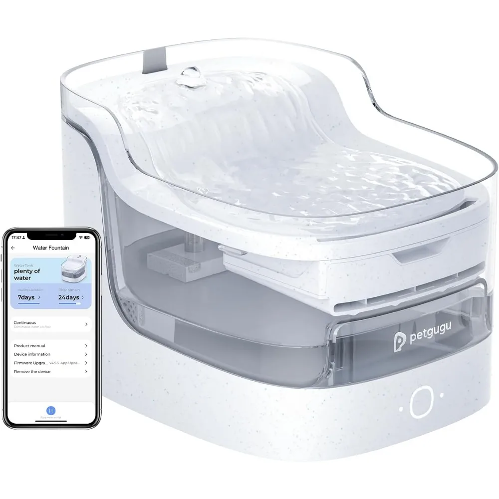 Ultra-Quiet WiFi Pet Fountain with 8-Layer Filter, 2L Capacity for Cats and Dogs