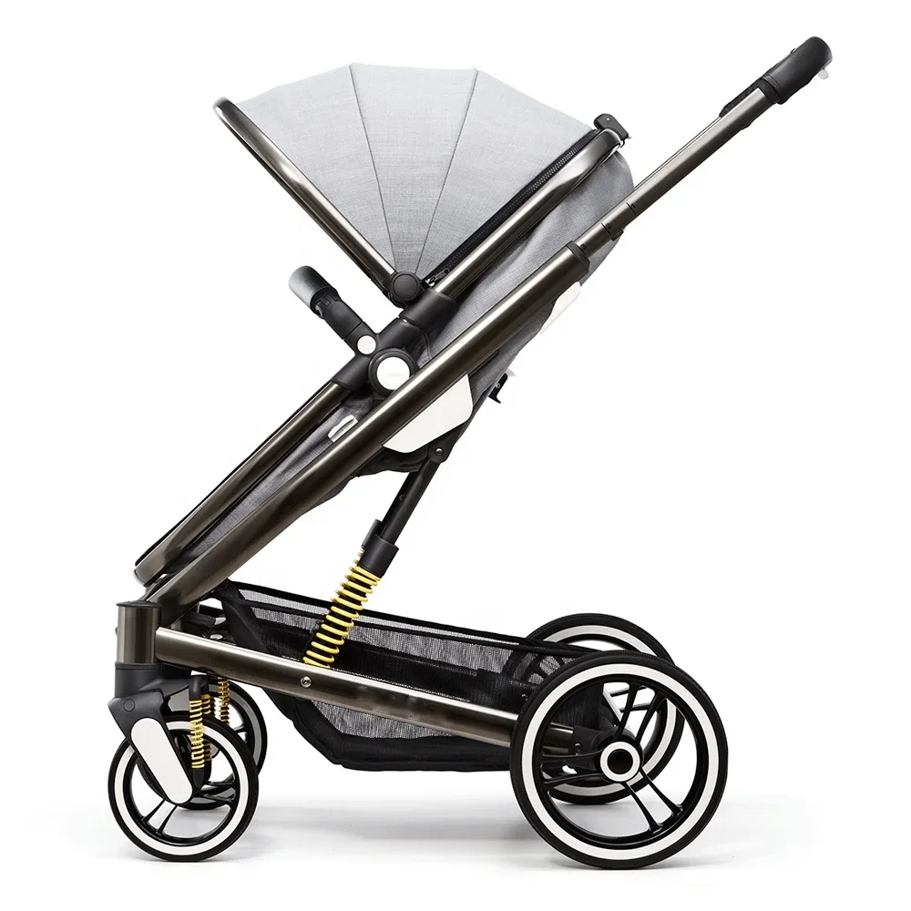 2-in-1 Baby Stroller with Bassinet Mode Foldable Infant Stroller with Reversible Stroller Seat