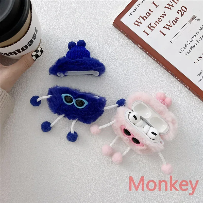 3D Cartoon Cute 3D Plush Tpu Soft Warmer Silicone Bluetooth Wireless Earphone Case For Apple AirPods 3 Pro for AirPods 2 1 Cover