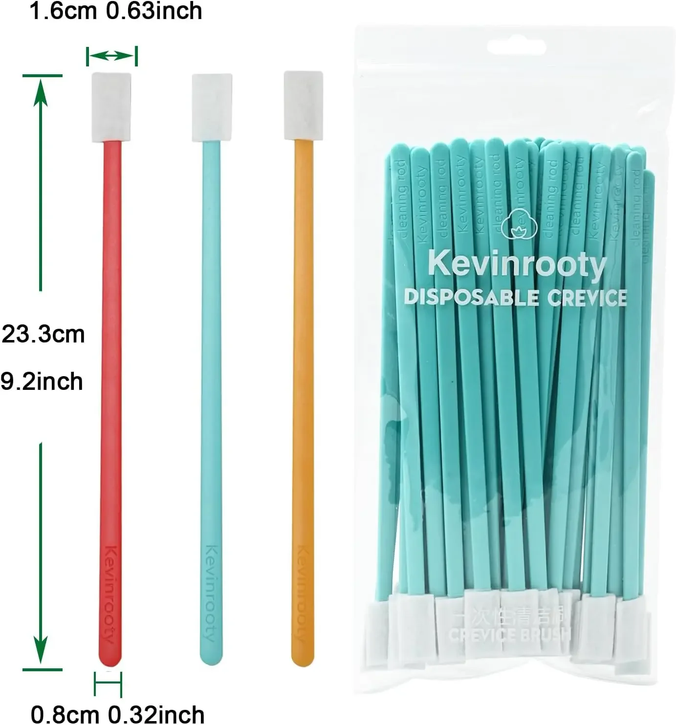 Disposable Crevice Cleaning Brush Kit, Disposable Toilet Brush, Window Sill, Keyboard, Car AC Cleaner (Blue) view 3