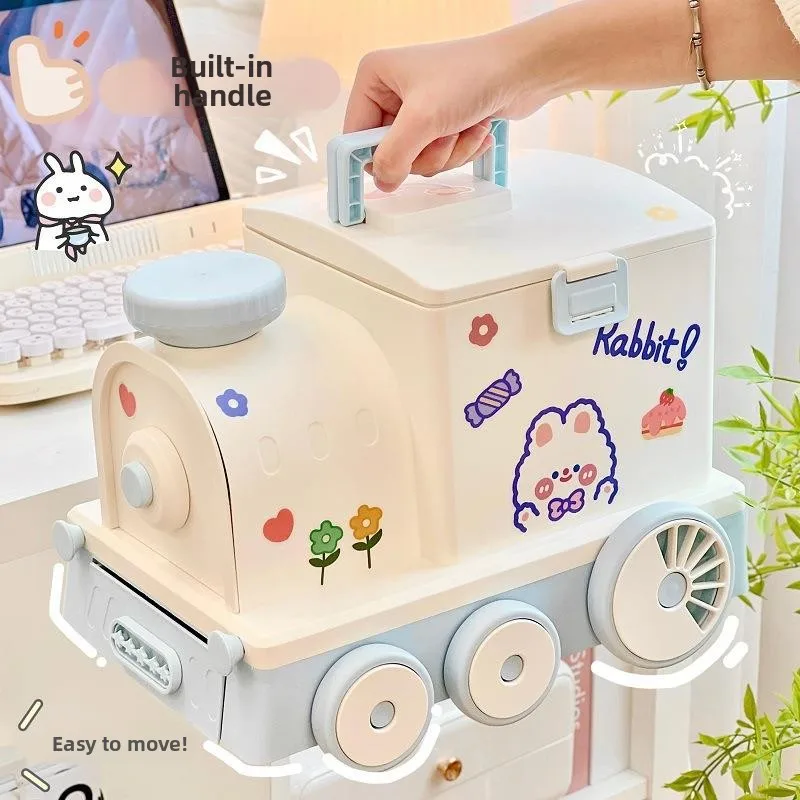 

Large Capacity Portable Multi-Function Medicine Box Train Shaped Storage Organizer for Home And Travel Use Medical Supply Case